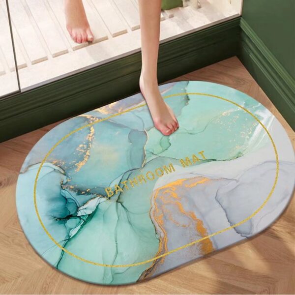 LESTER Anti-Slip Absorbent Bathroom Mat - Marble Design